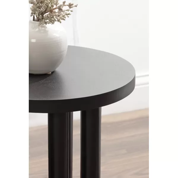 Kate and Laurel Kenzo Modern Wooden Round Side Table 14 x 14 x 20 Light Natural Transitional Wood End Table for Use as Bedroom Nightstand or Living Room Accent TableBlack
