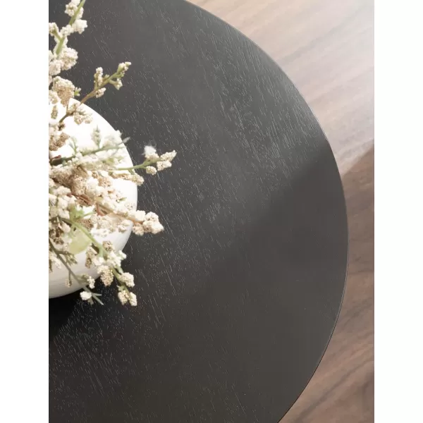 Kate and Laurel Kenzo Modern Wooden Round Side Table 14 x 14 x 20 Light Natural Transitional Wood End Table for Use as Bedroom Nightstand or Living Room Accent TableBlack