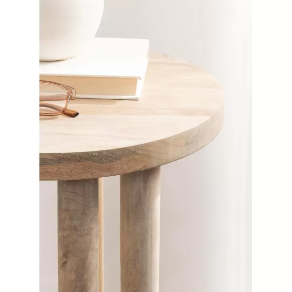 Kate and Laurel Kenzo Modern Wooden Round Side Table 14 x 14 x 20 Light Natural Transitional Wood End Table for Use as Bedroom Nightstand or Living Room Accent TableNatural