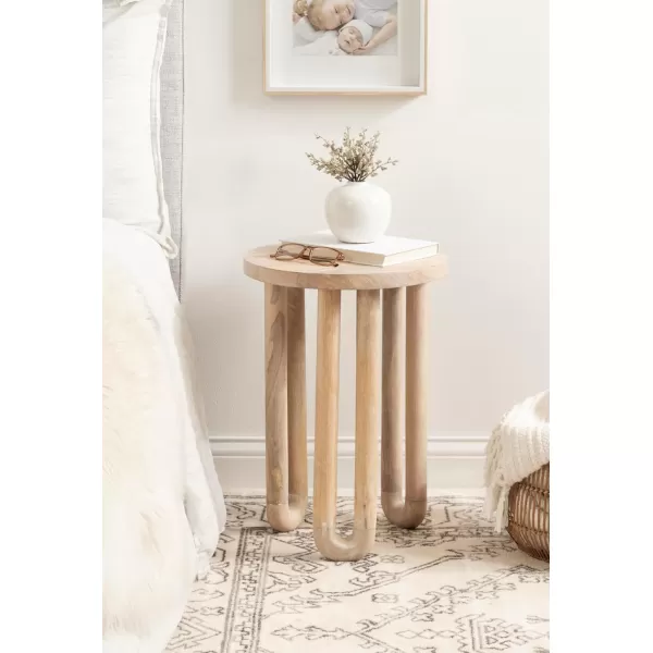 Kate and Laurel Kenzo Modern Wooden Round Side Table 14 x 14 x 20 Light Natural Transitional Wood End Table for Use as Bedroom Nightstand or Living Room Accent TableNatural