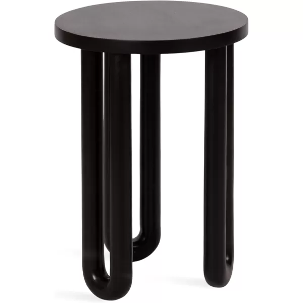 Kate and Laurel Kenzo Modern Wooden Round Side Table 14 x 14 x 20 Light Natural Transitional Wood End Table for Use as Bedroom Nightstand or Living Room Accent TableBlack