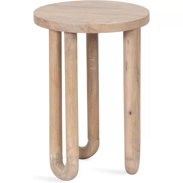 Kate and Laurel Kenzo Modern Wooden Round Side Table 14 x 14 x 20 Light Natural Transitional Wood End Table for Use as Bedroom Nightstand or Living Room Accent TableNatural