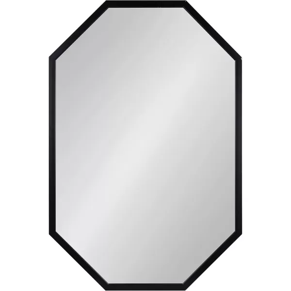 imageKate and Laurel Laverty Modern Oblong Octagon Framed Wall Mirror 24 x 36 Black Geometric Wall Decor