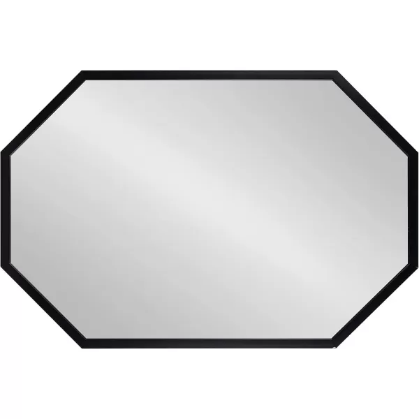 imageKate and Laurel Laverty Modern Oblong Octagon Framed Wall Mirror 24 x 36 Black Geometric Wall Decor