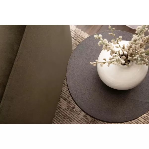 Kate and Laurel Lazaro Modern Cast Aluminum Drink Table 10 x 10 x 22 Bronze and White Marble Glam Round Pedestal Table with Marble Base for Use as Indoor Plant Stand or Small Living Room End Table