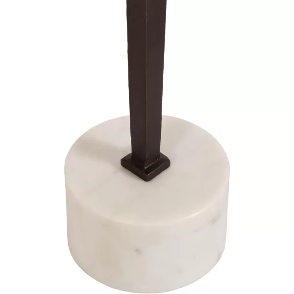 Kate and Laurel Lazaro Modern Cast Aluminum Drink Table 10 x 10 x 22 Bronze and White Marble Glam Round Pedestal Table with Marble Base for Use as Indoor Plant Stand or Small Living Room End Table