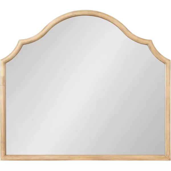 imageKate and Laurel Leanna Modern Wide Horizontal Arch Wall Mirror 32 x 28 Natural Wood Wooden Arched Bathroom Mirror with Soft Scallops for Use as Cute Nursery Mirror or Fireplace Mantel MirrorNatural