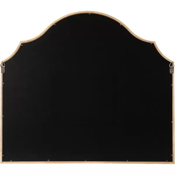imageKate and Laurel Leanna Modern Wide Horizontal Arch Wall Mirror 32 x 28 Natural Wood Wooden Arched Bathroom Mirror with Soft Scallops for Use as Cute Nursery Mirror or Fireplace Mantel MirrorNatural