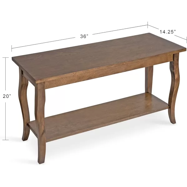 Kate and Laurel Lillian Transitional Bench 36quot x 145quot x 20quot Rustic Brown Wood Bench with Shelf for Storage and Display