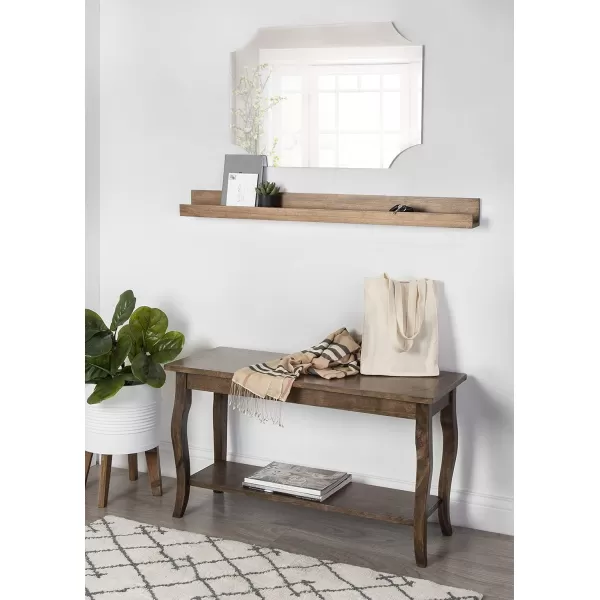 Kate and Laurel Lillian Transitional Bench 36quot x 145quot x 20quot Rustic Brown Wood Bench with Shelf for Storage and Display