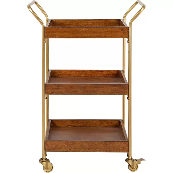 Kate and Laurel Lloyd MidCentury Modern Transitional Bar Cart 23quot x 35quot Gold Functional Vintage Decor