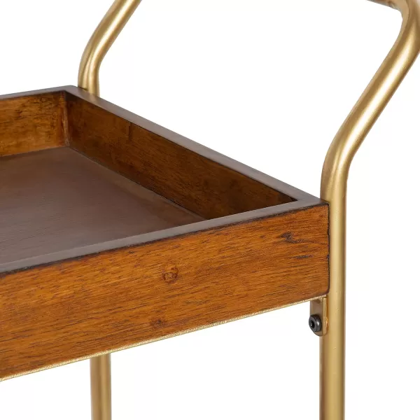 Kate and Laurel Lloyd MidCentury Modern Transitional Bar Cart 23quot x 35quot Gold Functional Vintage Decor