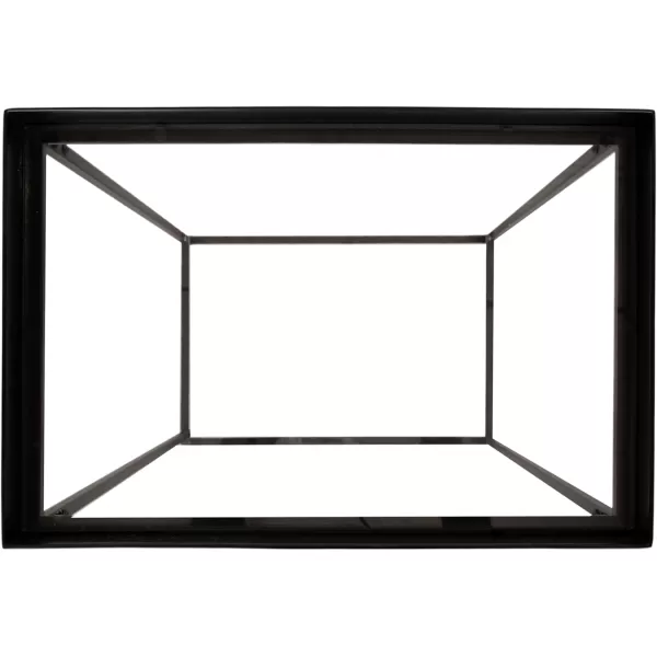 Kate and Laurel Lonsdale Modern Glass Narrow End Table 18 x 12 x 24 Clear Glass and Black Decorative Contemporary Glass and Metal Side Table for Use as Bedroom Nightstand or Living Room AccentBlack