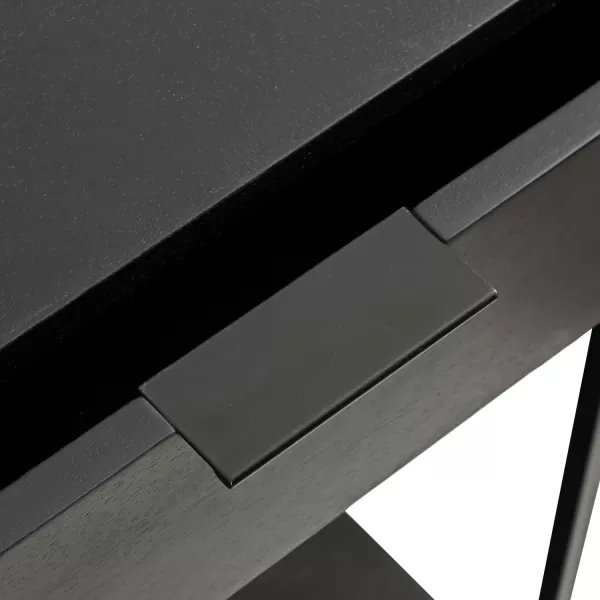 Kate and Laurel Malone Modern Wooden Console Table with Wood Shelf 36 x 13 x 31 Black Transitional Wood Entryway Table with Shelf and Drawers for Entry Storage OptionsBlack