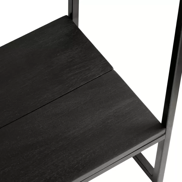 Kate and Laurel Malone Modern Wooden Console Table with Wood Shelf 36 x 13 x 31 Black Transitional Wood Entryway Table with Shelf and Drawers for Entry Storage OptionsBlack