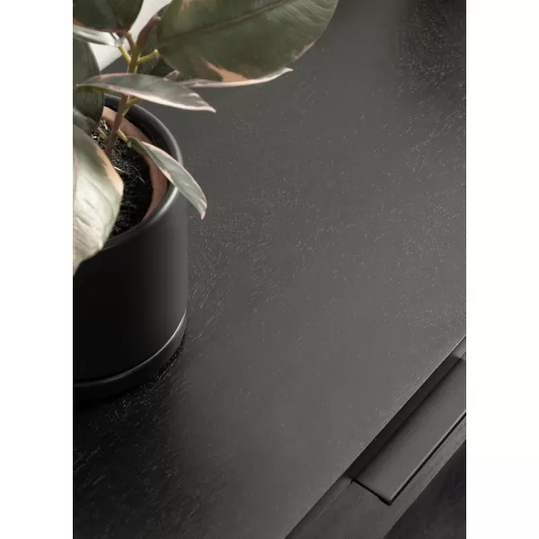 Kate and Laurel Malone Modern Wooden Console Table with Wood Shelf 36 x 13 x 31 Black Transitional Wood Entryway Table with Shelf and Drawers for Entry Storage OptionsBlack