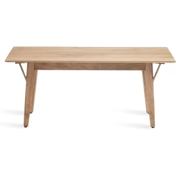 Kate and Laurel McCutcheon MidCentury Rectangle Wooden Bench 42 x 14 x 18 Natural Brown Living Room Wood Bench for Display Seating and Storage OptionsNatural