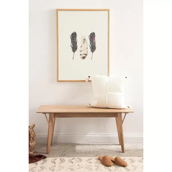Kate and Laurel McCutcheon MidCentury Rectangle Wooden Bench 42 x 14 x 18 Natural Brown Living Room Wood Bench for Display Seating and Storage OptionsNatural