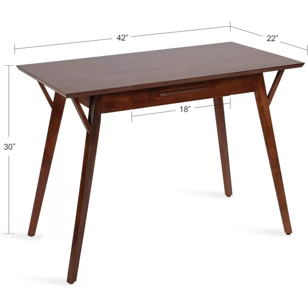 Kate and Laurel McCutcheon Midcentury Wood Desk 42 x 22 x 30 Brown Robust Midcentury Modern Desk for Work from Home Office