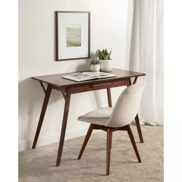 Kate and Laurel McCutcheon Midcentury Wood Desk 42 x 22 x 30 Brown Robust Midcentury Modern Desk for Work from Home Office