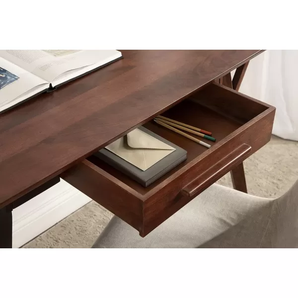 Kate and Laurel McCutcheon Midcentury Wood Desk 42 x 22 x 30 Brown Robust Midcentury Modern Desk for Work from Home Office