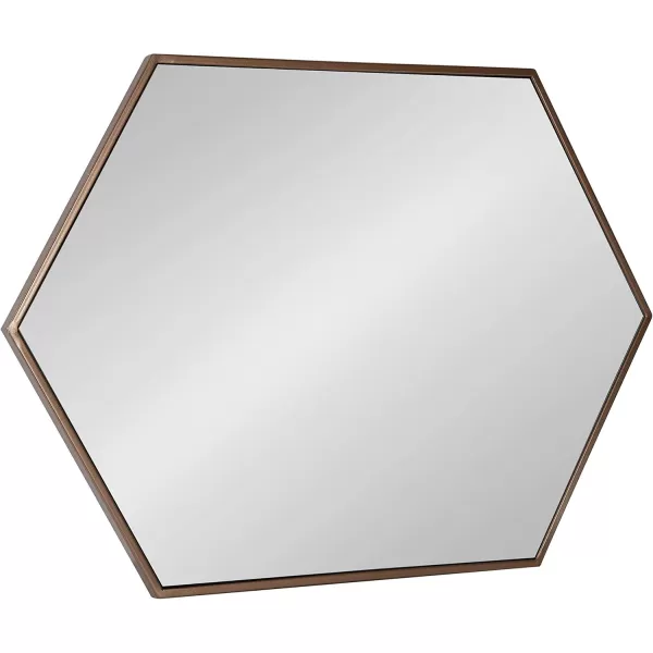 Kate and Laurel McNeer Large Hexagon Metal Wall Mirror 31x22 BlackBronze