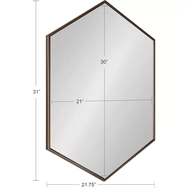 Kate and Laurel McNeer Large Hexagon Metal Wall Mirror 31x22 BlackBronze