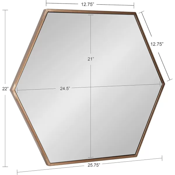 Kate and Laurel McNeer Large Hexagon Metal Wall Mirror 31x22 BlackBronze