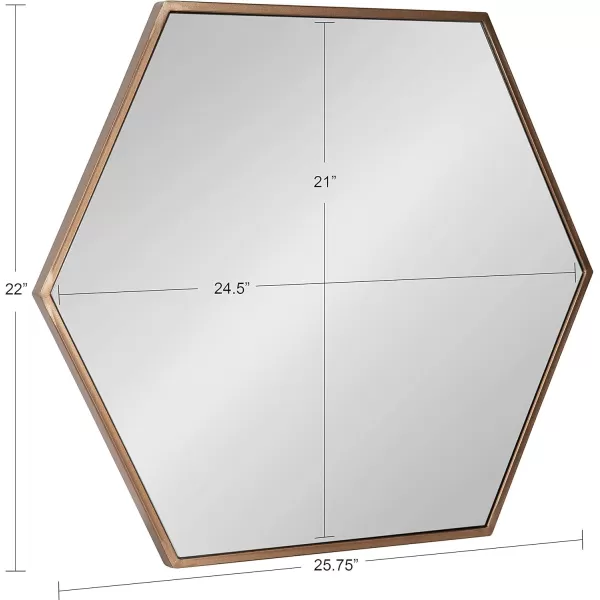 Kate and Laurel McNeer Large Hexagon Metal Wall Mirror 31x22 BlackBronze