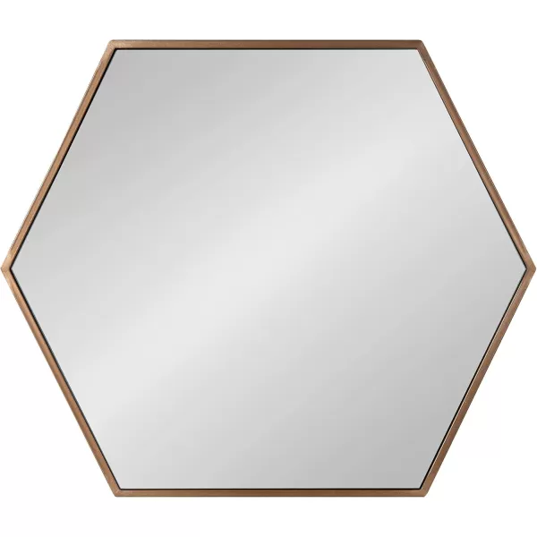 Kate and Laurel McNeer Large Hexagon Metal Wall Mirror 31x22 BlackBronze