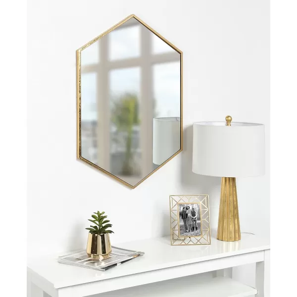 Kate and Laurel McNeer Large Hexagon Metal Wall Mirror 31x22 BlackGold