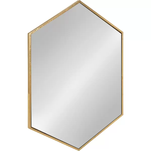 Kate and Laurel McNeer Large Hexagon Metal Wall Mirror 31x22 BlackGold