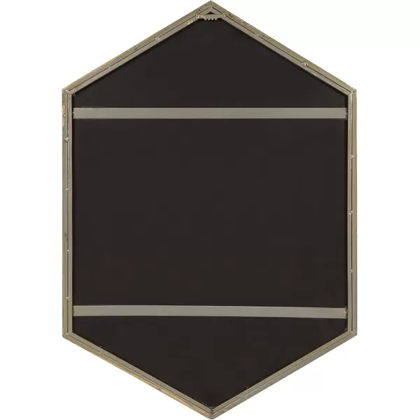 Kate and Laurel McNeer Large Hexagon Metal Wall Mirror 31x22 BlackGold