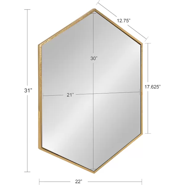 Kate and Laurel McNeer Large Hexagon Metal Wall Mirror 31x22 BlackGold