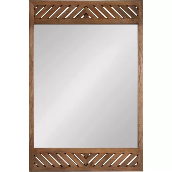 imageKate and Laurel Mezzeta Modern Wooden Chevron Rectangle Wall Mirror 24 x 36 Natural Wood Transitional Herringbone Wood Mirror for Use as Vanity Bathroom Mirror or Rectangular Bedroom Mirror Option