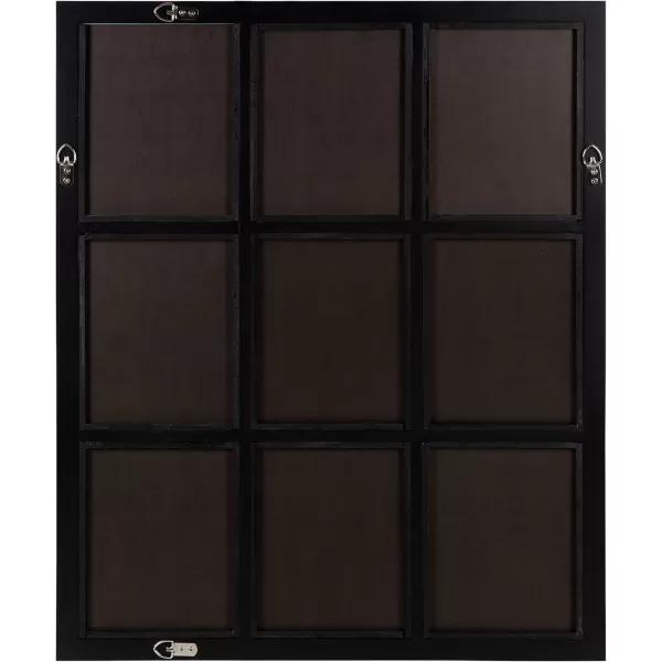 imageKate and Laurel Modern Farmhouse Hogan 9 Windowpane Wood Wall Mirror Distressed Black 26x32Black