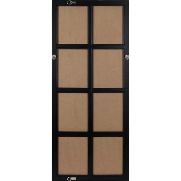 imageKate and Laurel Modern Farmhouse Hogan 9 Windowpane Wood Wall Mirror Distressed Black 26x32Black