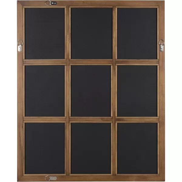 imageKate and Laurel Modern Farmhouse Hogan 9 Windowpane Wood Wall Mirror Distressed Black 26x32Brown