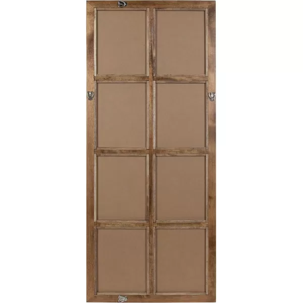 imageKate and Laurel Modern Farmhouse Hogan 9 Windowpane Wood Wall Mirror Distressed Black 26x32Natural
