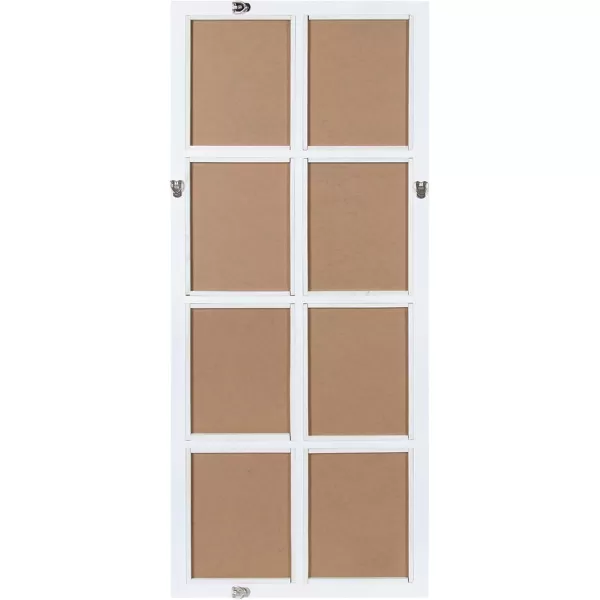 imageKate and Laurel Modern Farmhouse Hogan 9 Windowpane Wood Wall Mirror Distressed Black 26x32White