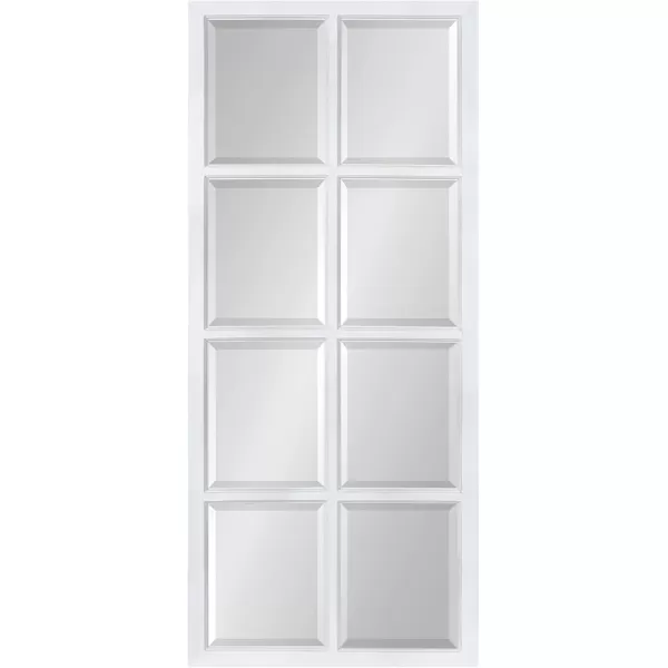 imageKate and Laurel Modern Farmhouse Hogan 9 Windowpane Wood Wall Mirror Distressed Black 26x32White