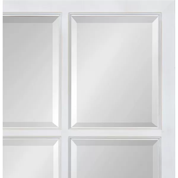 imageKate and Laurel Modern Farmhouse Hogan 9 Windowpane Wood Wall Mirror Distressed Black 26x32White