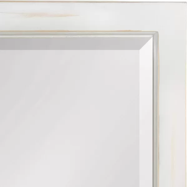 imageKate and Laurel Modern Farmhouse Hogan 9 Windowpane Wood Wall Mirror Distressed Black 26x32White