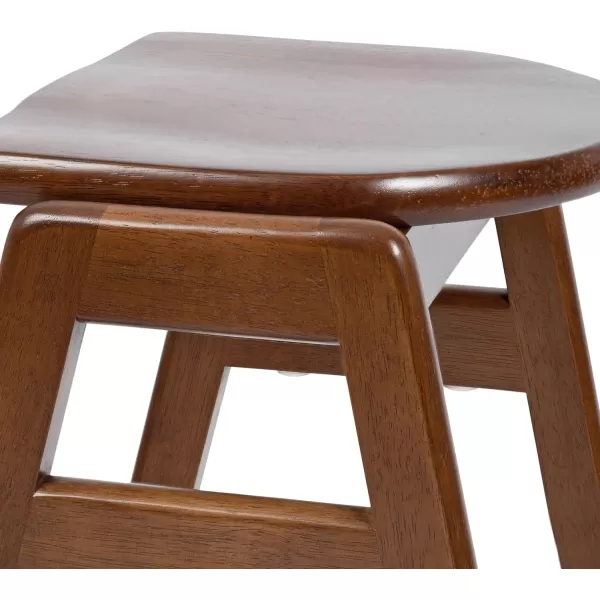 Kate and Laurel Morreau MidCentury Modern Backless Bar Stool 17 x 20 x 29 Walnut Brown CounterHeight Bar Stool for Kitchen Island or Breakfast Bar Counter