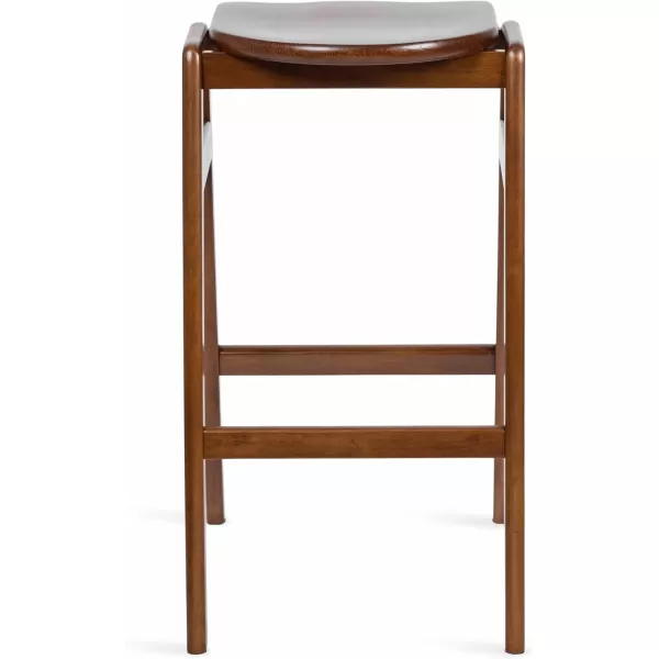 Kate and Laurel Morreau MidCentury Modern Backless Bar Stool 17 x 20 x 29 Walnut Brown CounterHeight Bar Stool for Kitchen Island or Breakfast Bar Counter