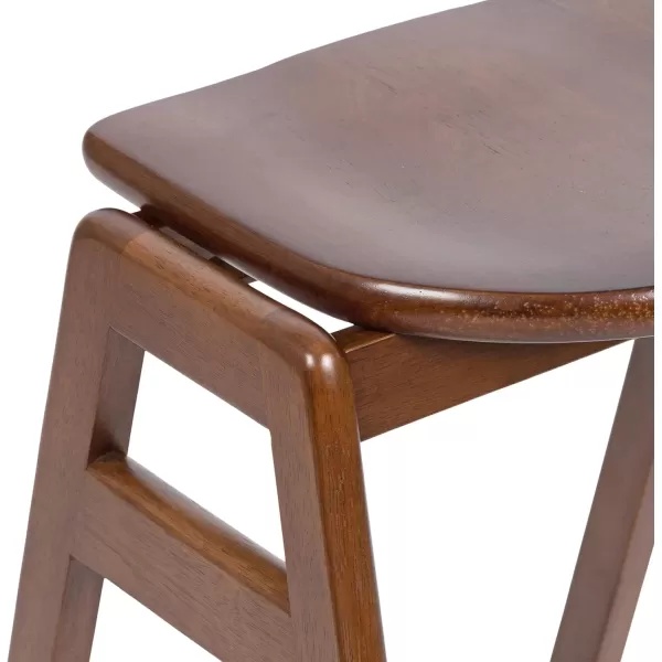 Kate and Laurel Morreau MidCentury Modern Backless Bar Stool 17 x 20 x 29 Walnut Brown CounterHeight Bar Stool for Kitchen Island or Breakfast Bar Counter