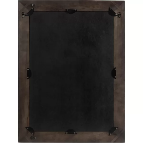 imageKate and Laurel Natesa Boho Rectangle Carved Wood Mirror 24 x 32 Natural Brown Coastal Light Wooden Rectangular Mirror with Carved Detailing for Use as Bathroom Mirror for VanityBlack