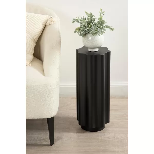 Kate and Laurel Pandey Modern Metal Wavy Drink Table 9 x 9 x 22 Black Curvy Mini Table for Use as a Pedestal Plant Stand Indoors or as a Small Nightstand Option