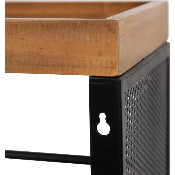 Kate and Laurel Piazza Decorative Slim Storage Cart 18 x 7 x 30 Natural Wood and Black Decorative Narrow Rolling Cart with Locking Wheels and Three Storage Shelves for Kitchen or Laundry RoomNaturalBlack
