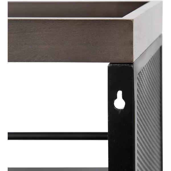 Kate and Laurel Piazza Decorative Slim Storage Cart 18 x 7 x 30 Natural Wood and Black Decorative Narrow Rolling Cart with Locking Wheels and Three Storage Shelves for Kitchen or Laundry RoomGrayBlack
